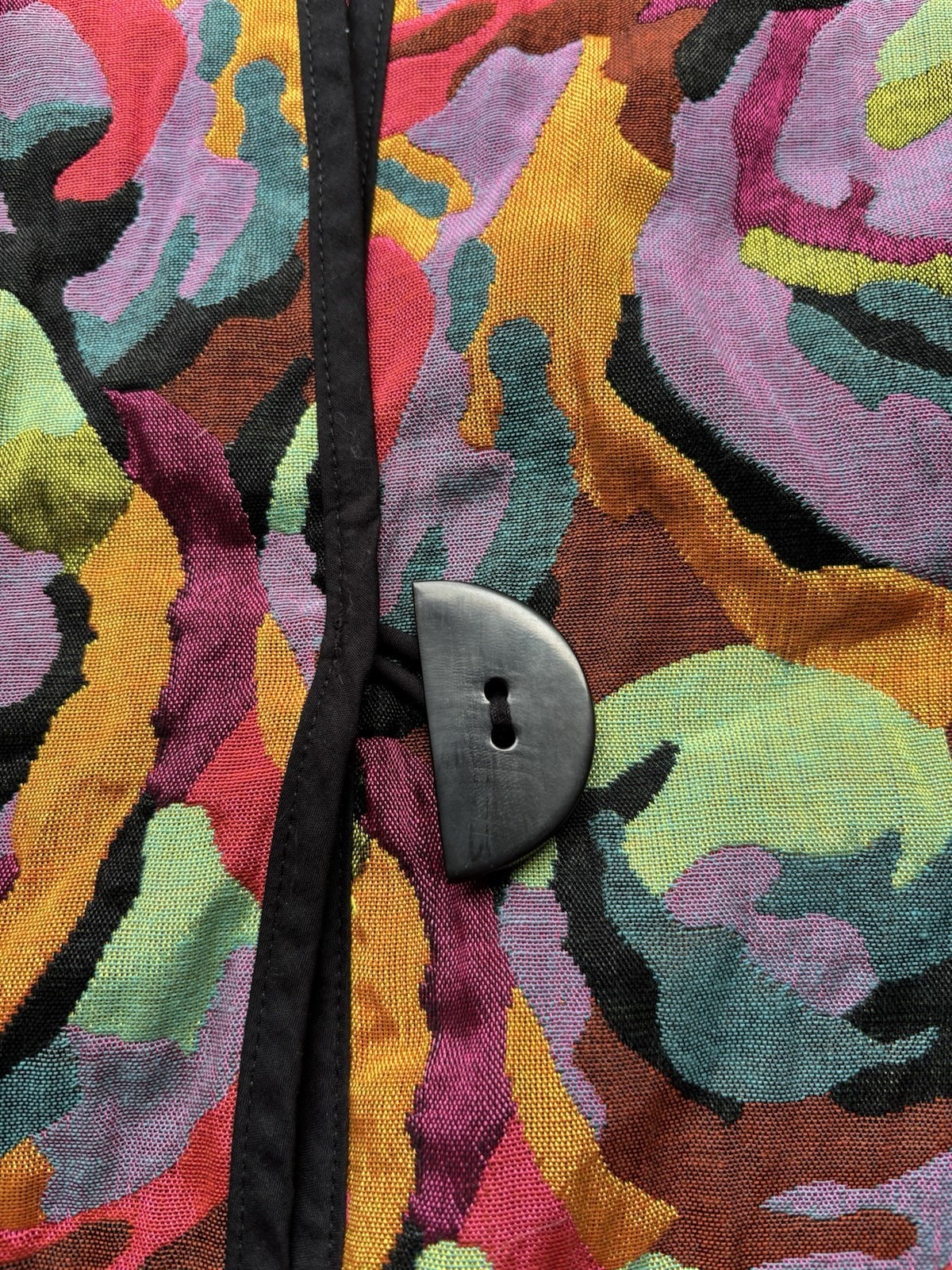 VTG Canvasbacks Multicolor Swirl Print Blazer Pink Purple & Turquoise Size M