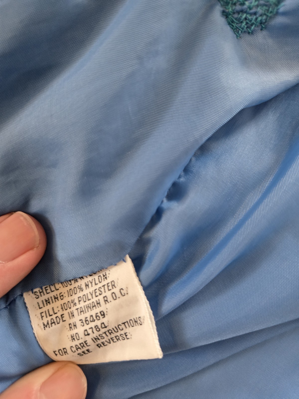 Vintage Jacket 1970’s Womens Blue Striped Snow Weather Taiwan Full Zip Ski