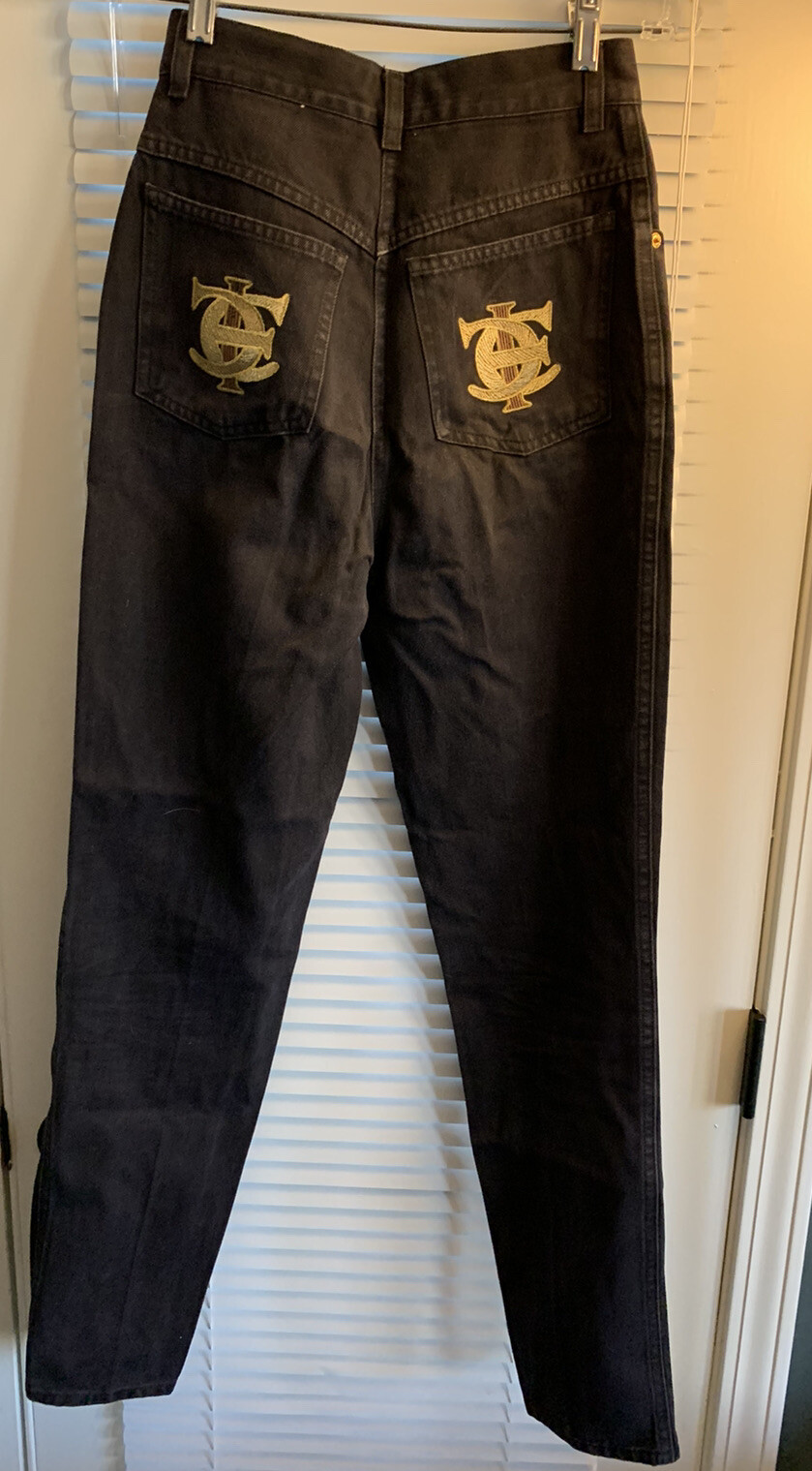 Vintage Iceberg Women’s 10 Jeans Denim 1990’s Drip Size EU 40 S Black Distressed
