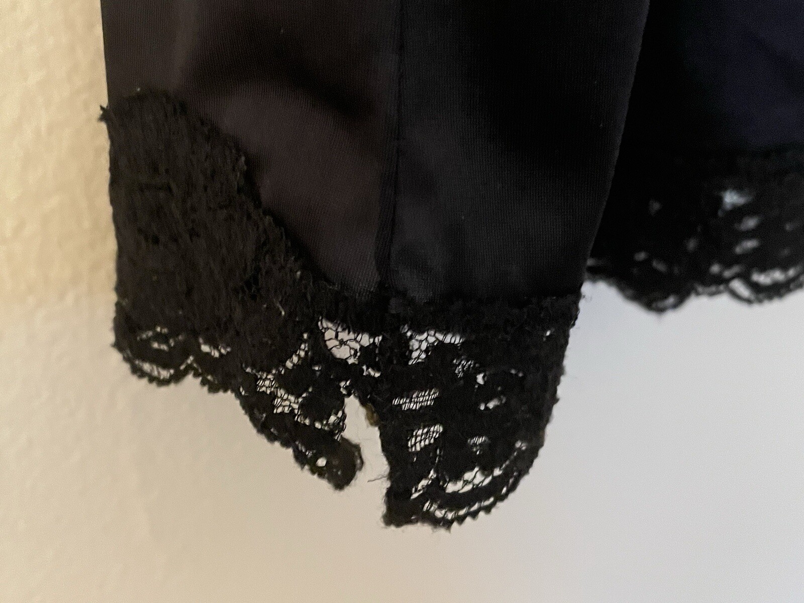 Vassarette Underneath It All Black Slip Small Elastic Waist & Front Side Slit