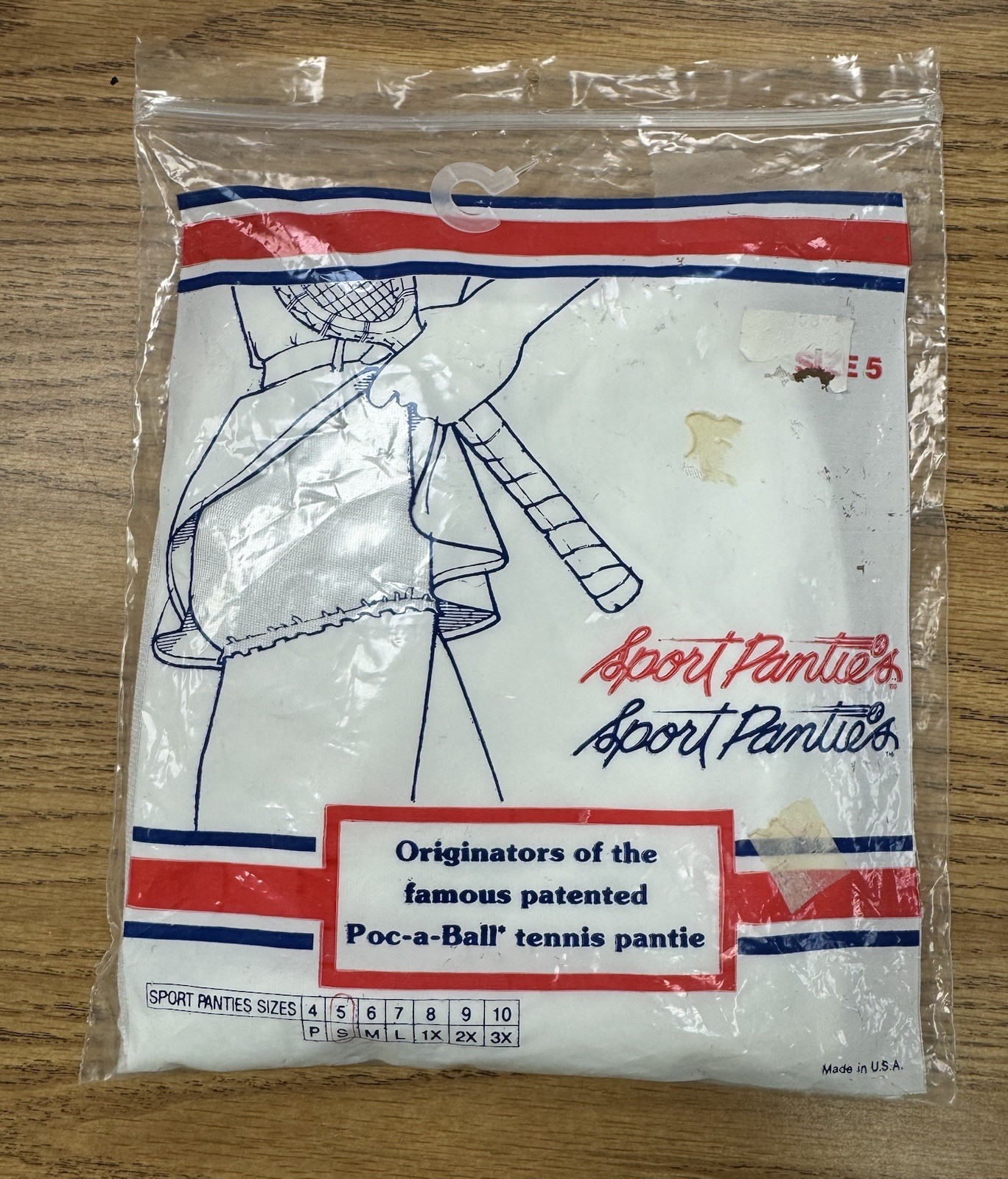 Vintage Sport Panties POC-A-BALL Size 5 White Nylon Pockets Tennis Panty NEW 🔥