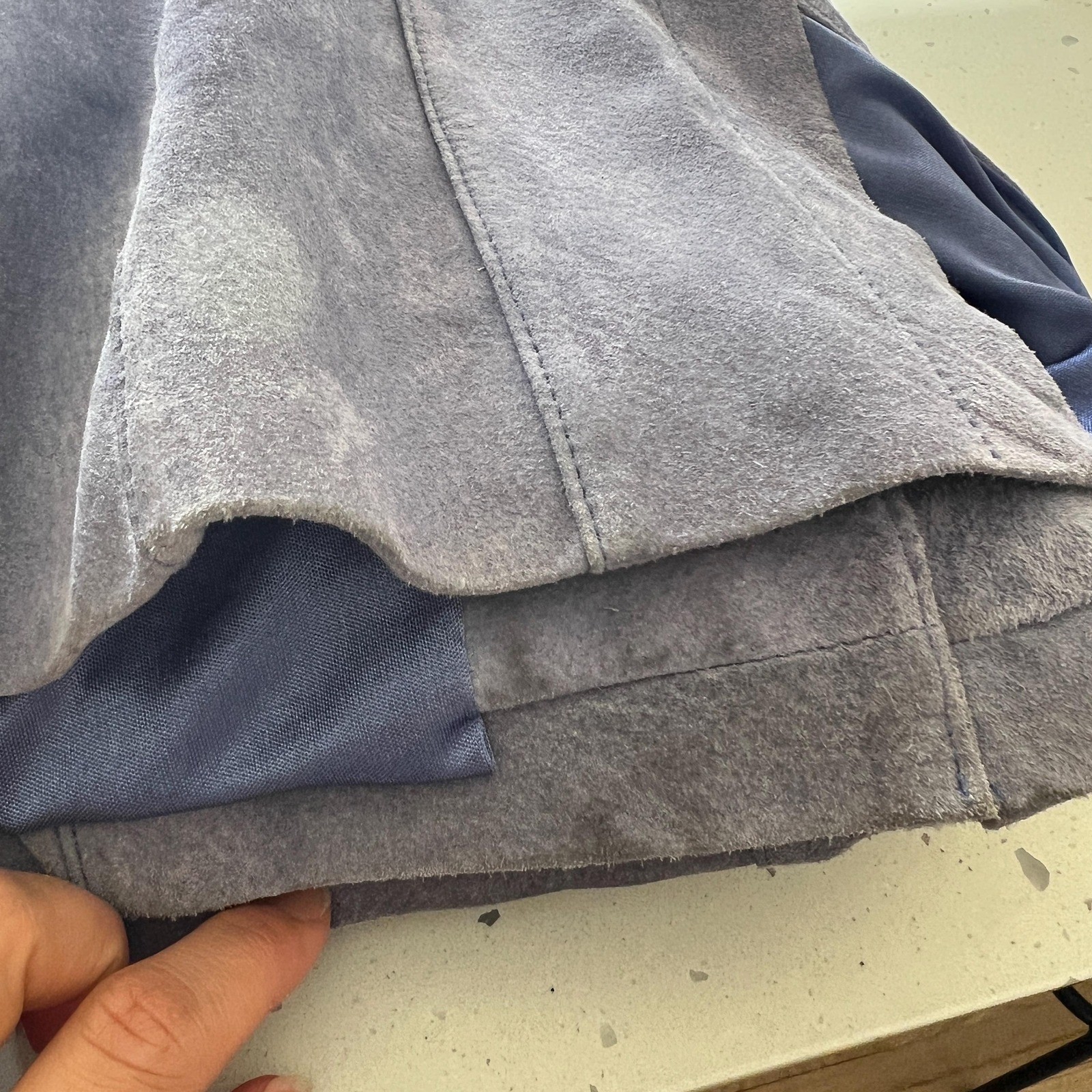 Vintage 1990s Lavender Suede Jacket Minimalist Leather Blazer Lage