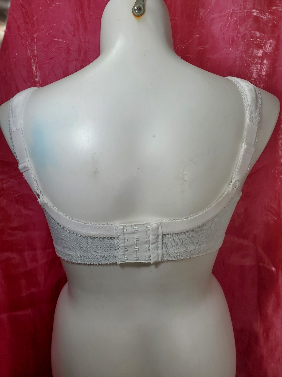Playtex Silky Satin Bra Women’s Size 38D White Lace Sexy Sissy Pin-up Y2K