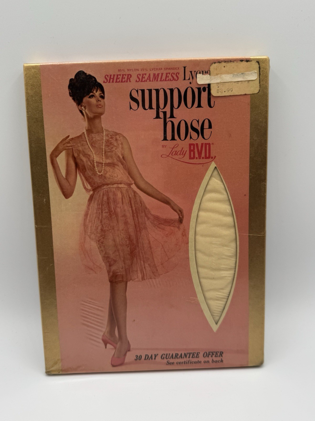 Vintage Lady BVD Support Hose NIP – Sheer Lycra Stockings 1960s Retro Fashion