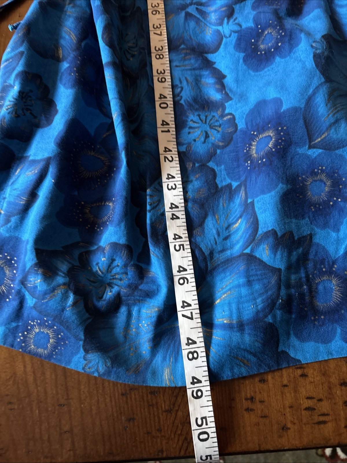 Vintage Charmode Sears & Roebuck Blue Sleeveless Cotton Dress Long Size S/M