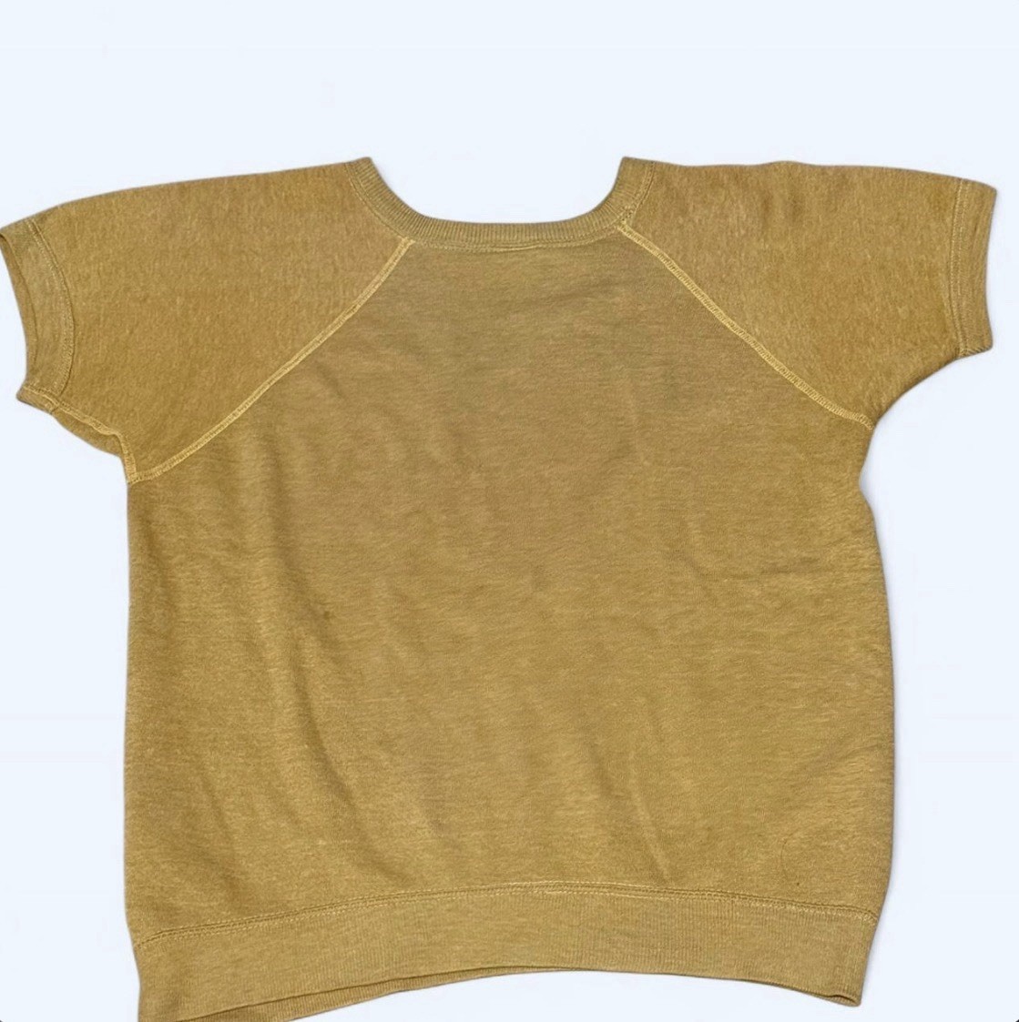 Vintage 1970s J.C. Penney’s Cotton Blend Mustard Yellow Short Sleeve Sweater M