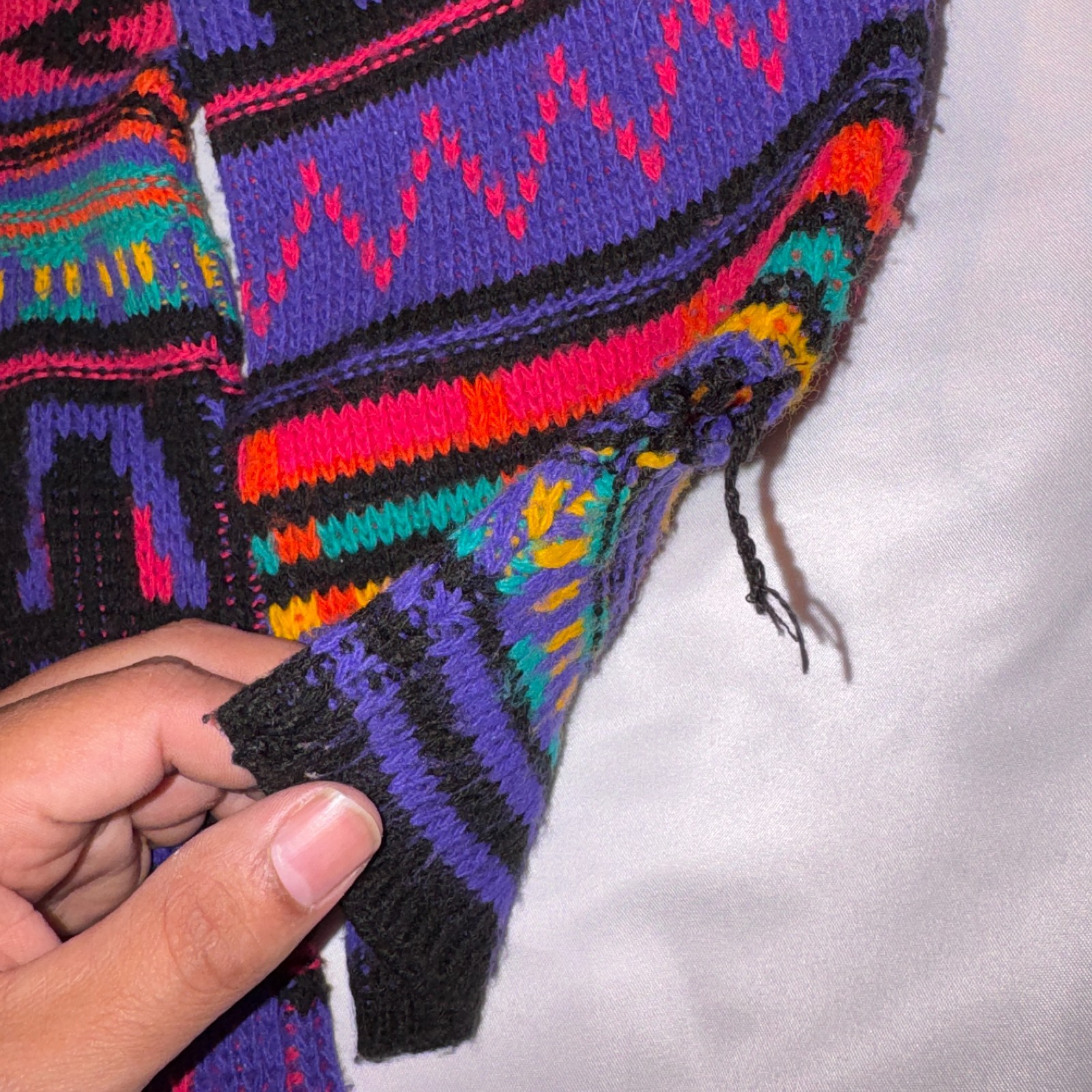 Vintage 90s Croquet Club Colorful Aztec Sweater Southwestern Retro Large USA