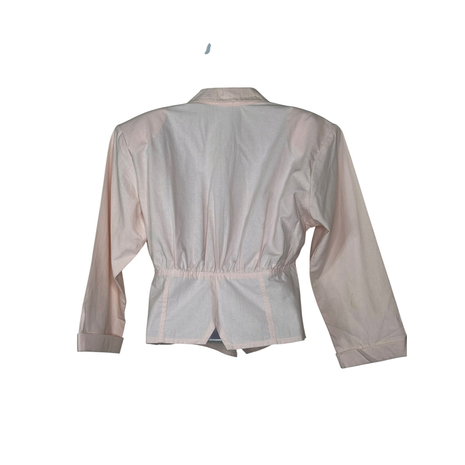 Vintage Western Zip Jacket 9 Blush Pink Black Rockabilly Yoke Cowgirl Ranch Wear