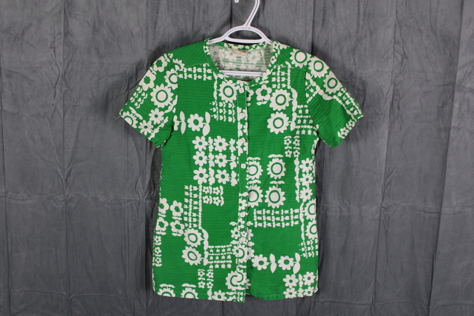 Vintage Hawaiin Shirt – Green Tribal Pattern – Women’s Size 10