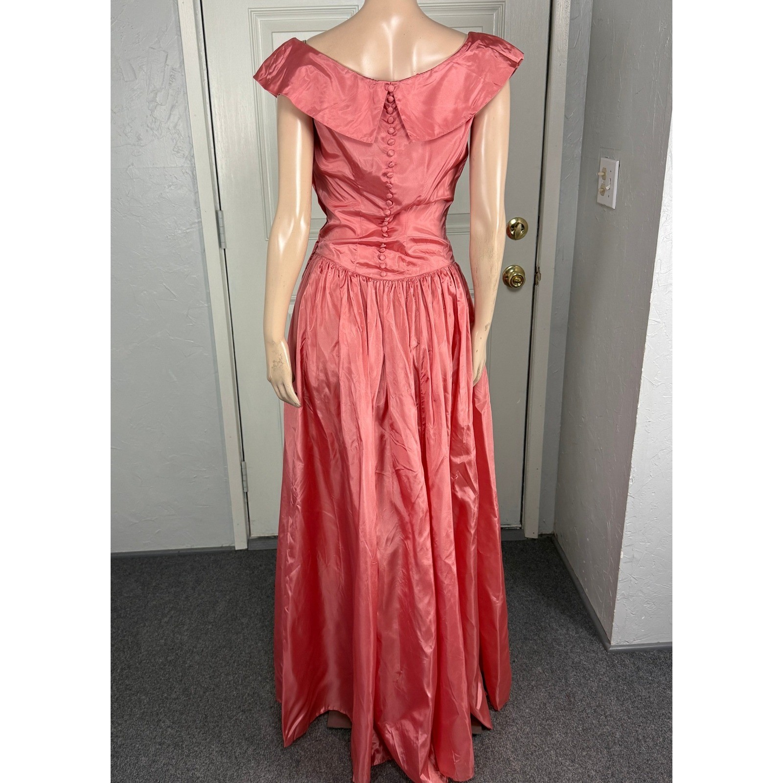 Vintage 50’s Unbranded Women’s Dress Taffeta Acetate Party Side talon zip RR11