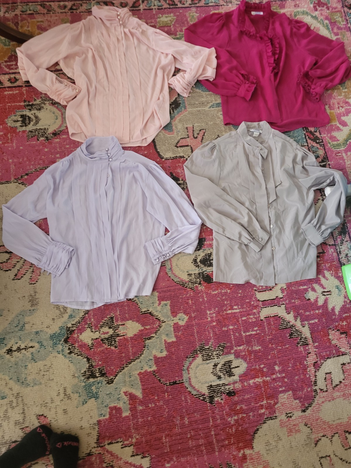 Lot of 7 long sleeve vintage ladies blouses 1970s size 10 12 Blair Haberdashery