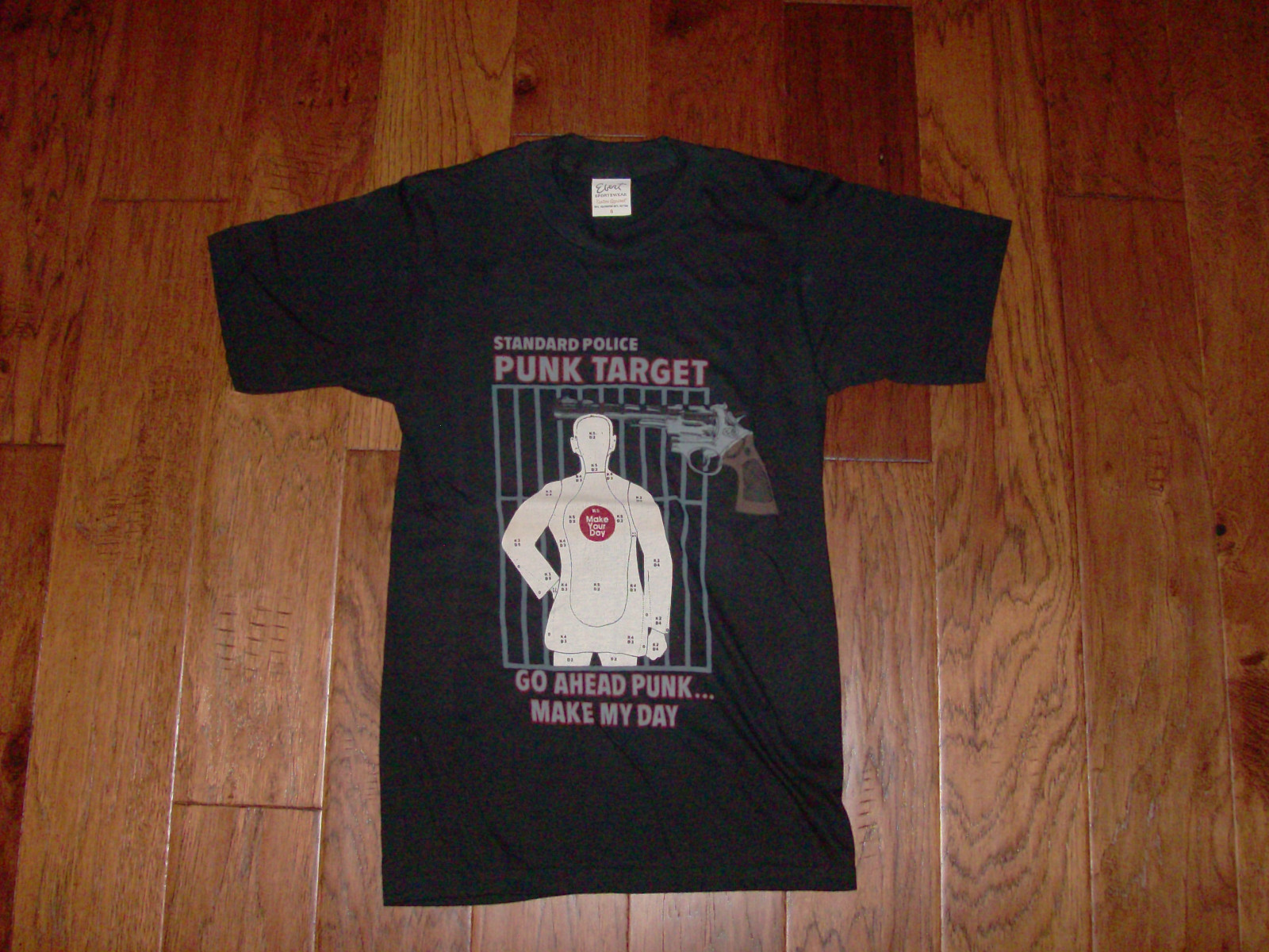 VINTAGE T-SHIRT POLICE PUNK TARGET MAKE MY DAY