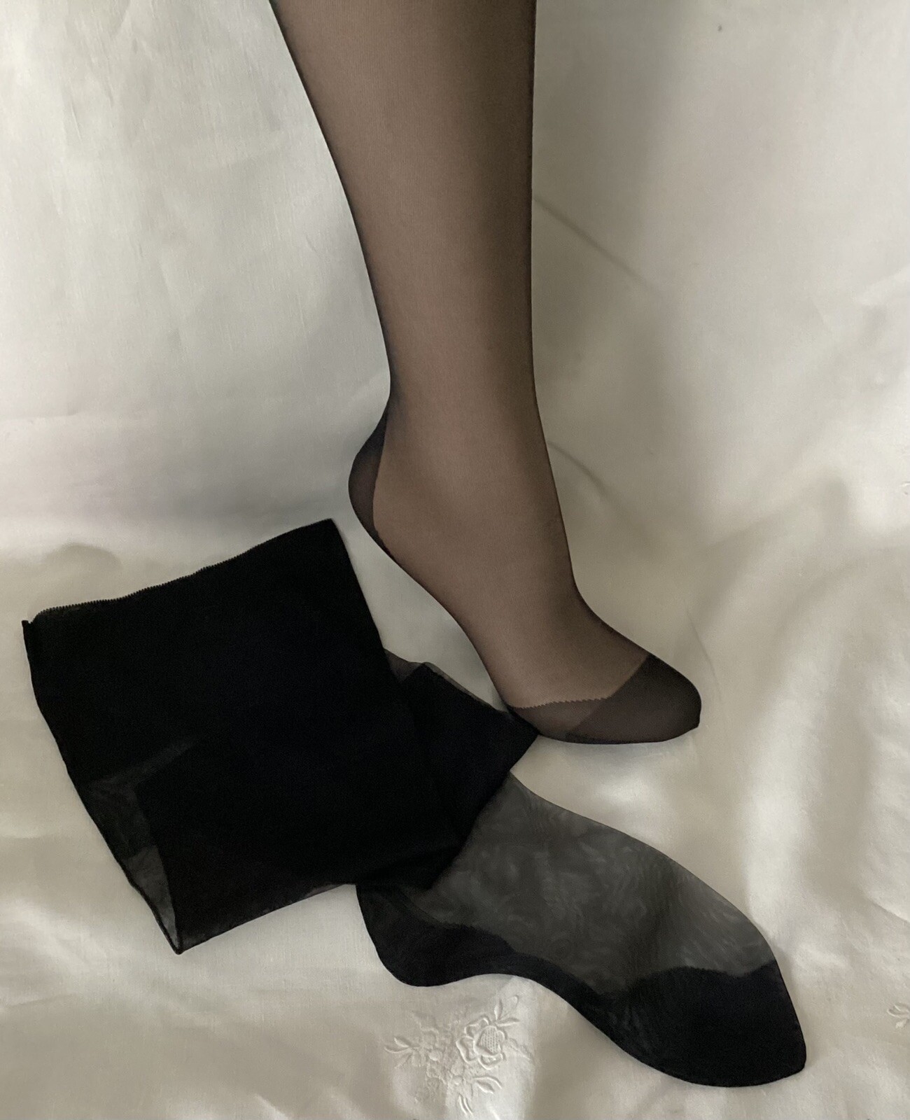 Vintage Seamed Nylon Stockings With Cuban Heel