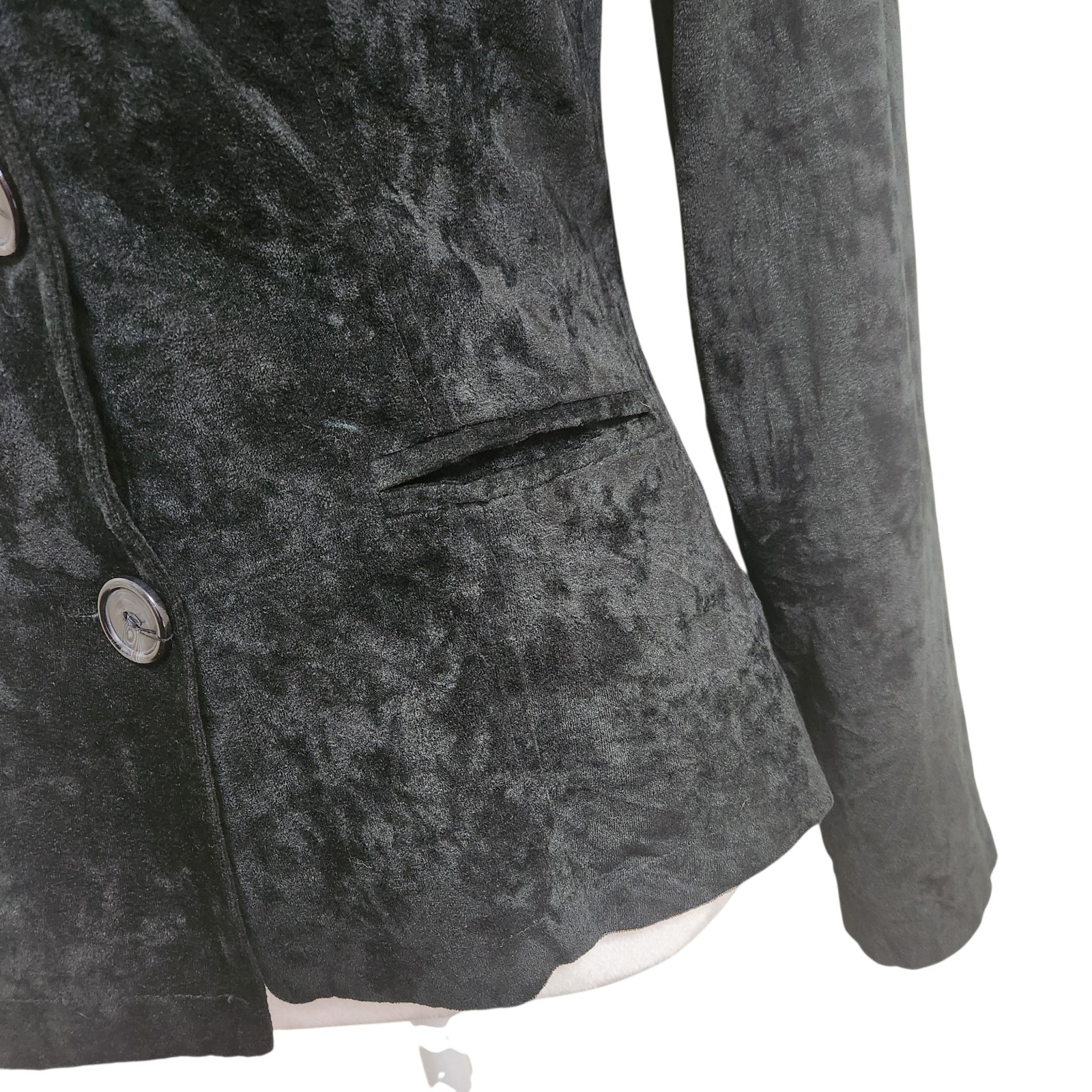 Vtg Velour Shacket Blazer 90s Y2K Womens S/M Black Whimsigoth Witchy