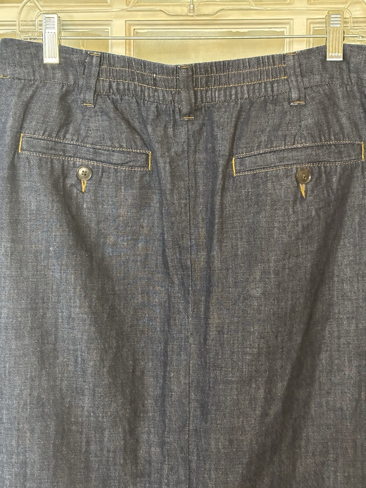 Vintage Crazy Horse Liz Claiborne Denim Maxi Jean Skirt Sz 12 Dark Wash A-Line