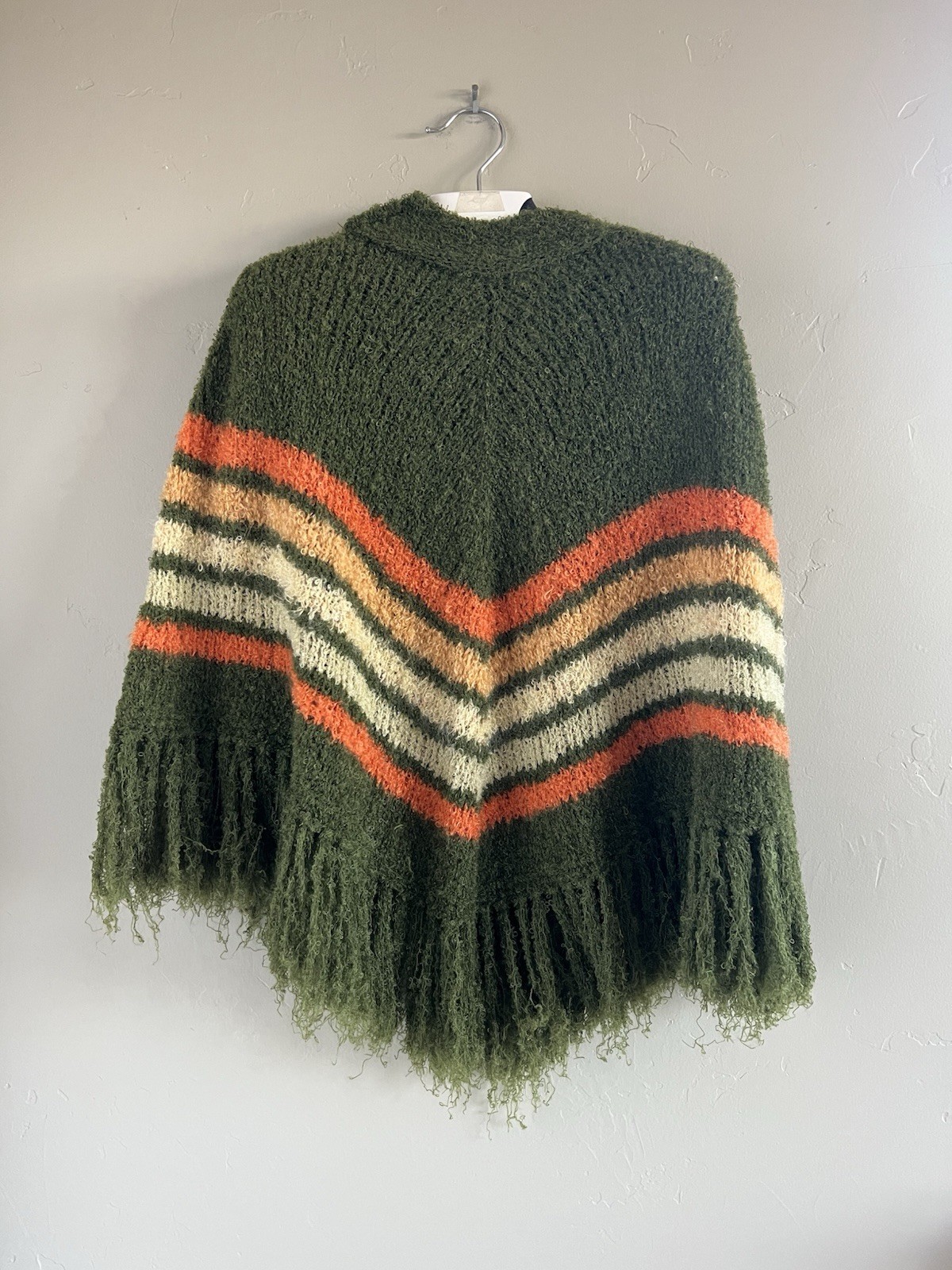 Vintage 1960S Ladies Mid-Century Modern MCM Knit Poncho MOD gogo