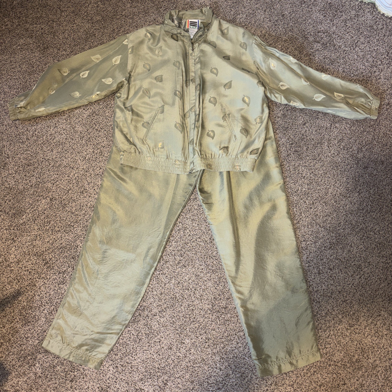 Vintage EVR Div Rousso 2 Piece Blue Windbreaker Track Suit Set 80’s