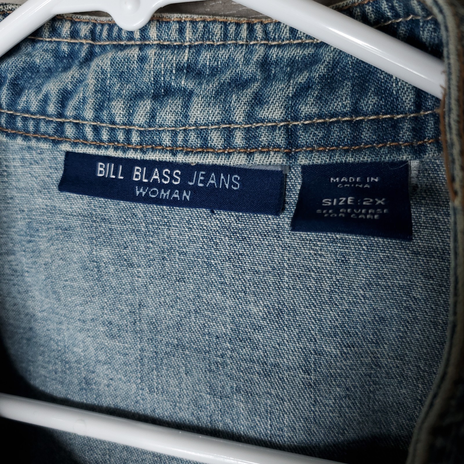 Vintage Bill Blass Denim Blue Jean Barn Coat Jacket 100% Cotton Size 2X Y2k