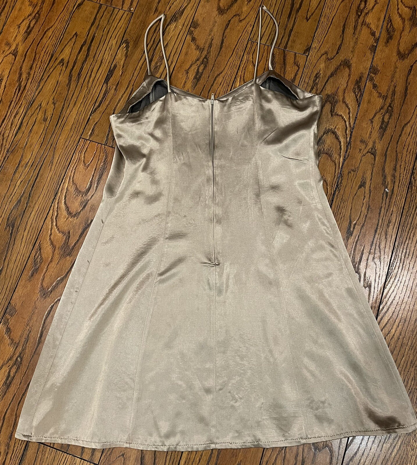 Vintage 90’s SATIN SLIP DRESS M Sexy Gold Y2K Party Beach Festival Rave Mini