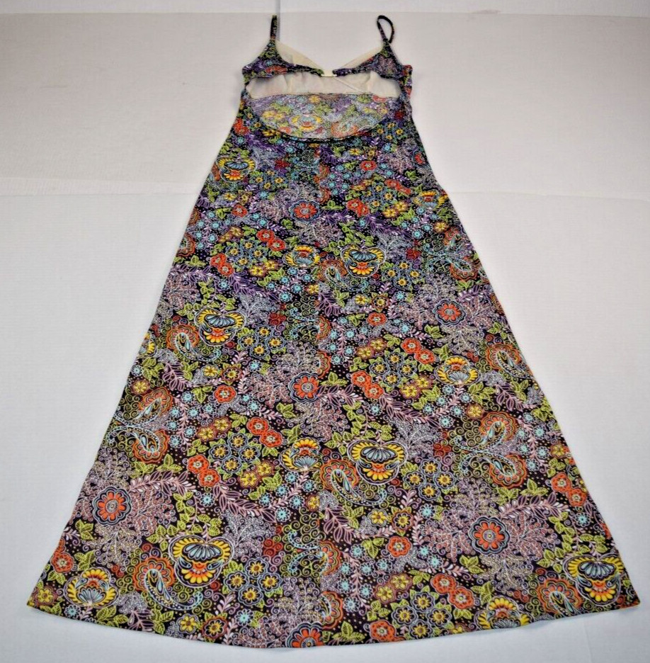 VTG Pool Dress Size S/M 70s Psychedelic Blue Purple Orange Flower Power Stretch