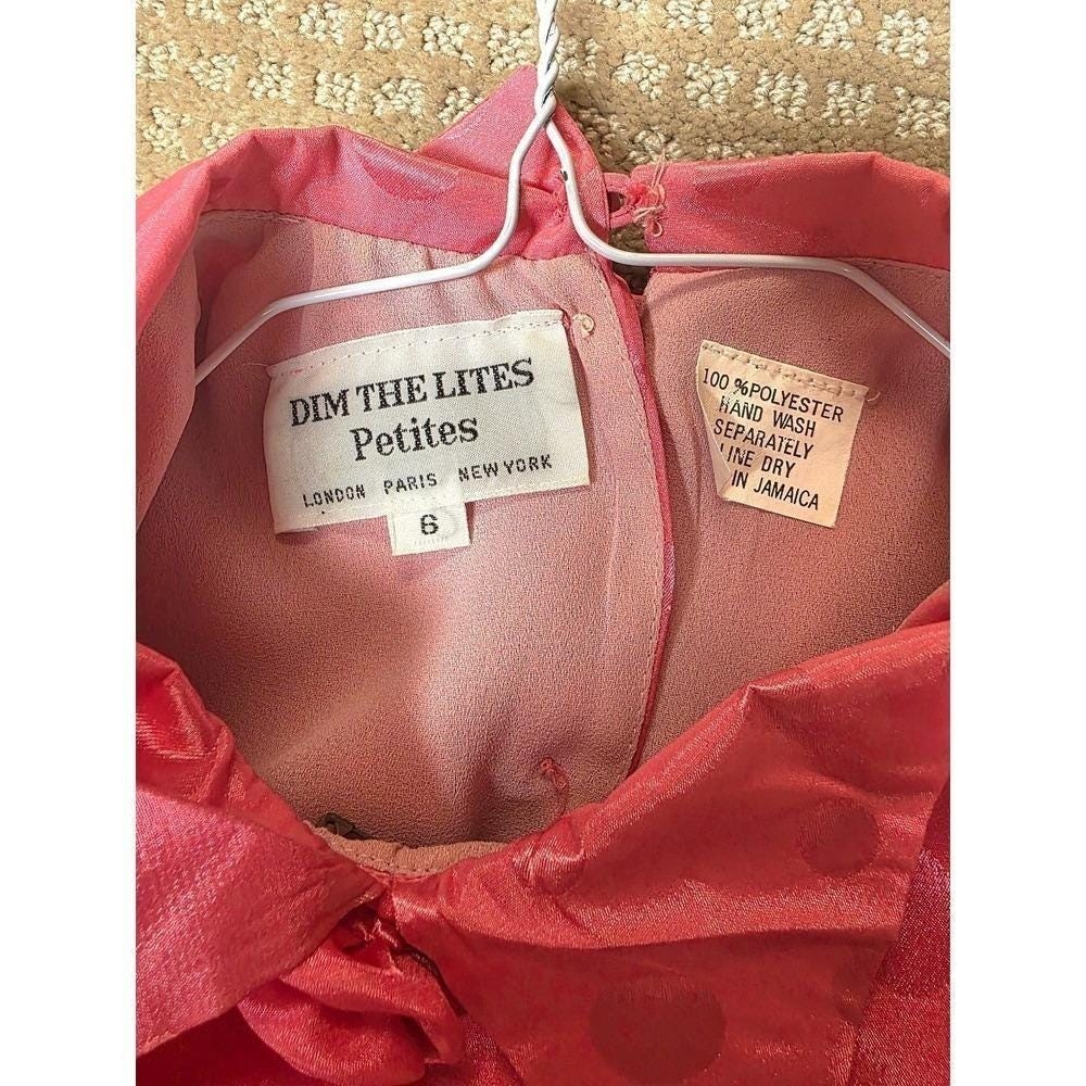 Vintage 80s Hot Pink Pleated Secretary’s Dress Sz 6P Dim the Lites