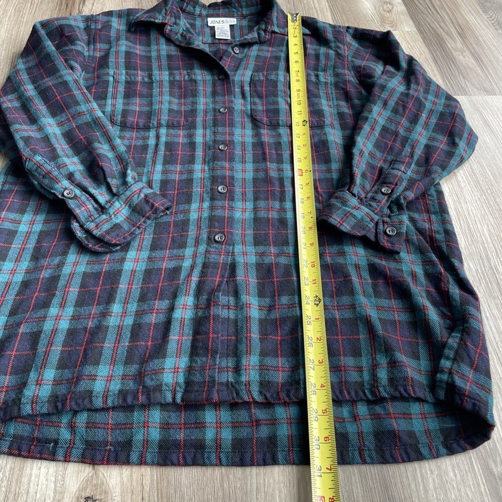 Vintage Jones & Co. Mens M Blue Plaid Flannel Wool Blend Holiday 90s Country