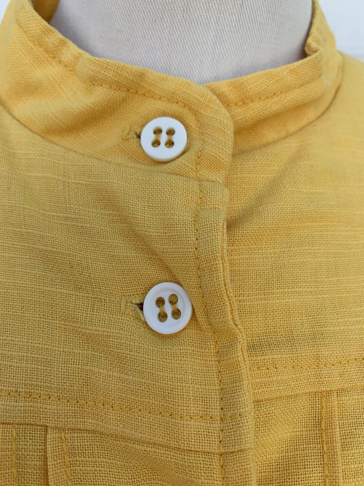 Vintage 60’s 70s S. HOWARD HIRSCH Pintuck Sunflower Yellow Utility Dress XS/S