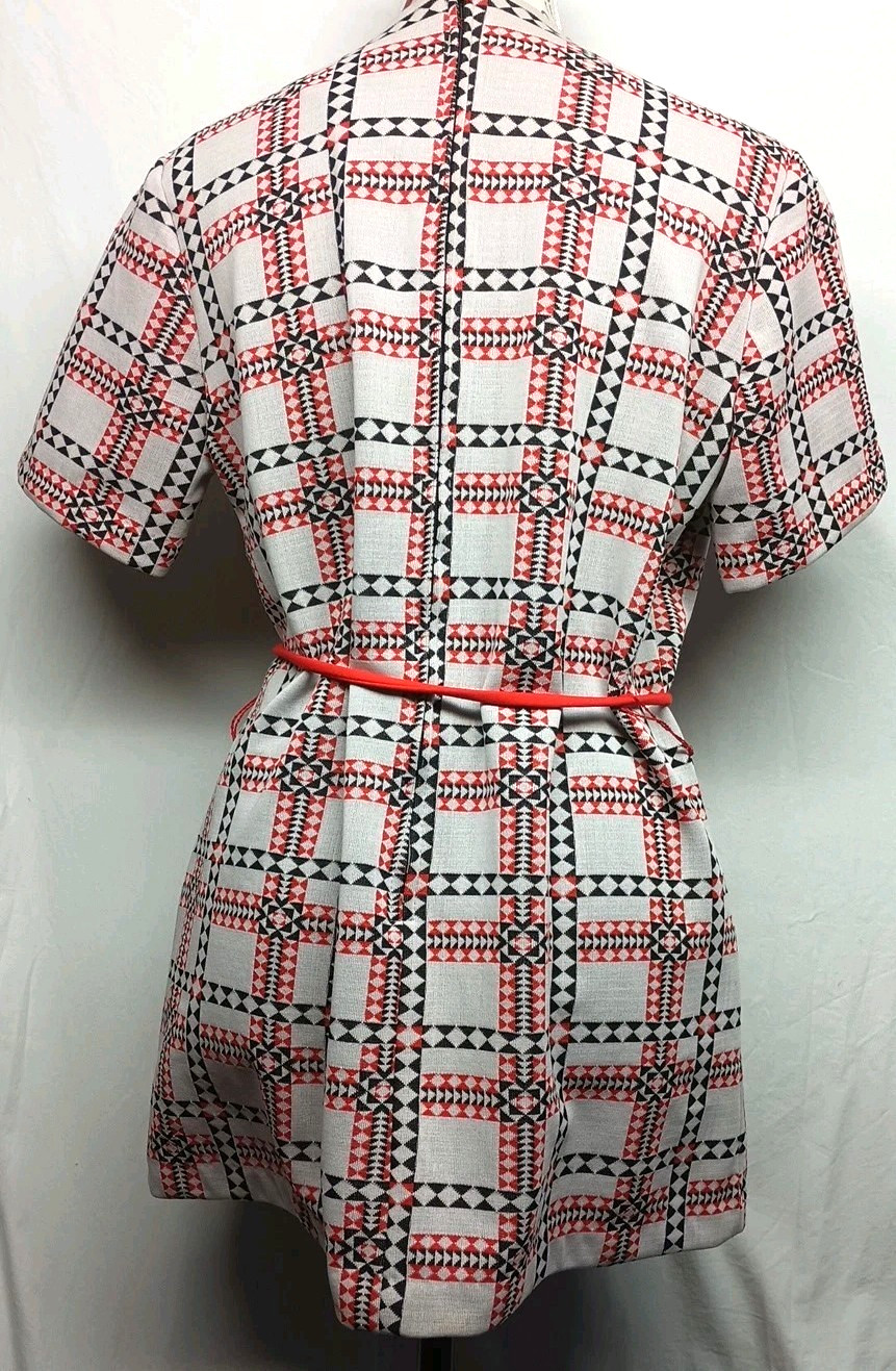 1970s Parkhouse Women 16 VNeck Retro Shirt Hippie Boho That 70s Show Tie Waist