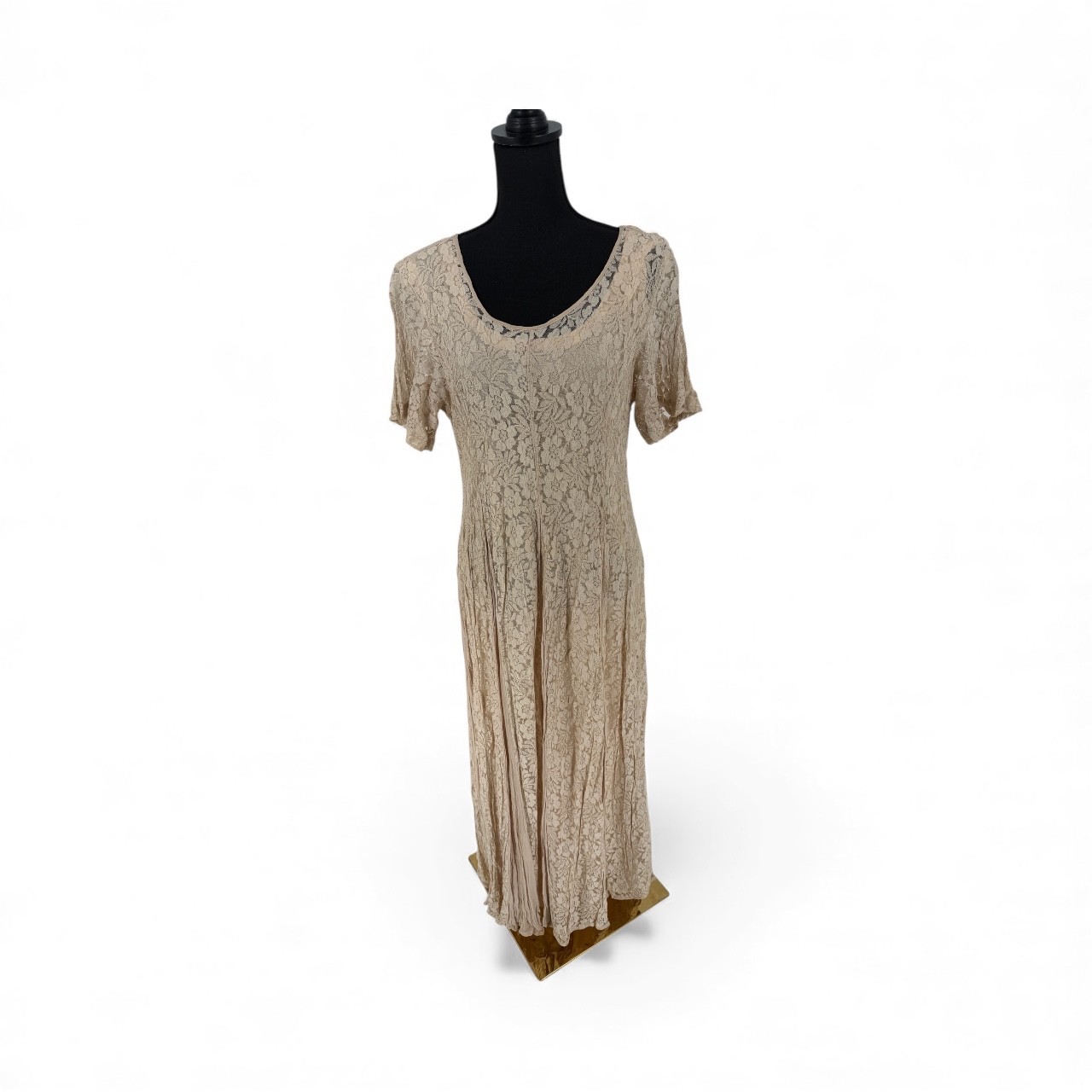 Vtg 90s Romantic Lace Dress Women’s Lrg Cottage Core Grunge Fairy Garden Boho