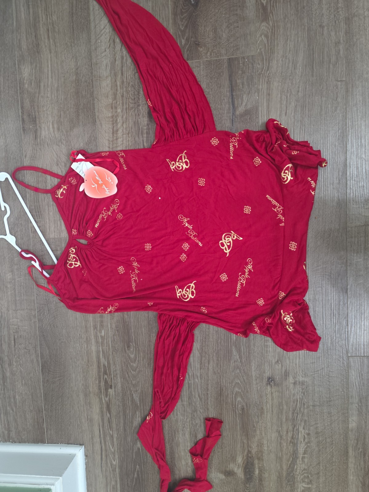 🚨 DEADSTOCK Vintage 2003 Apple Bottoms Red & Gold Logo Dress / Tunic NWT