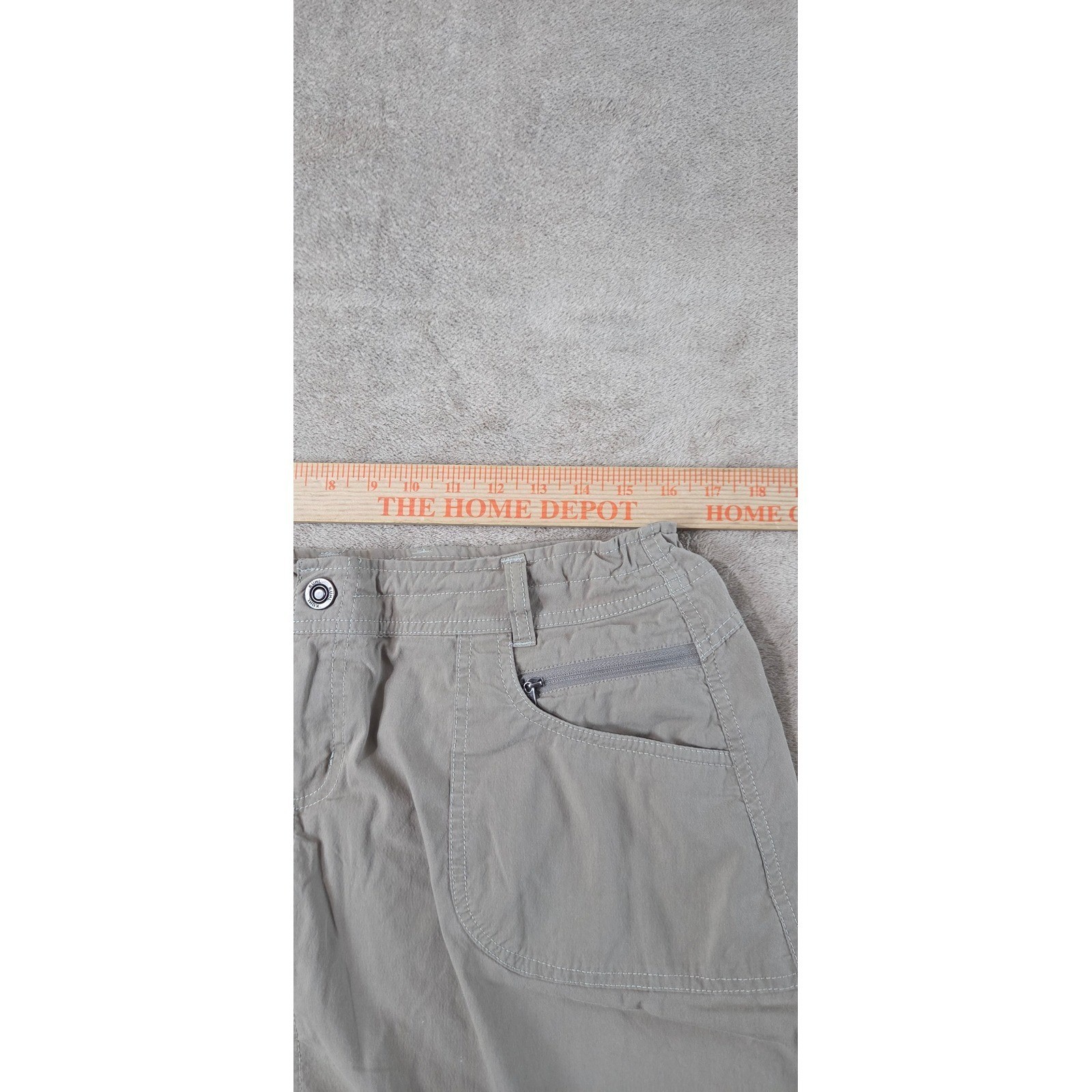 Kuhl Vintage Skirt Womens 12 khaki tan outdoor cargo pocket Trail skort hiking