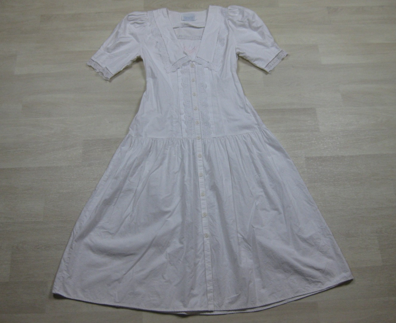 Vintage 80s Gunne Sax Midi Dress (M) Edwardian Lingerie Dress Cotton Drop Waist