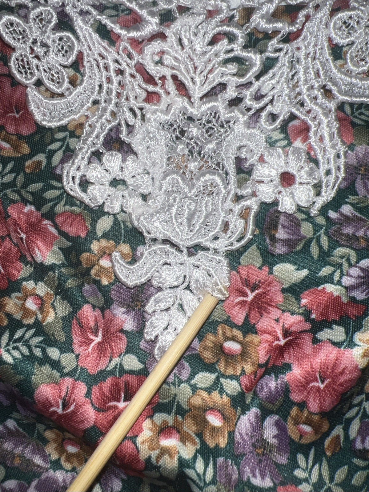 Vintage Whirlaway Frocks Women’s Lace Trim Collar Size 16 WP Floral Scallop Hem