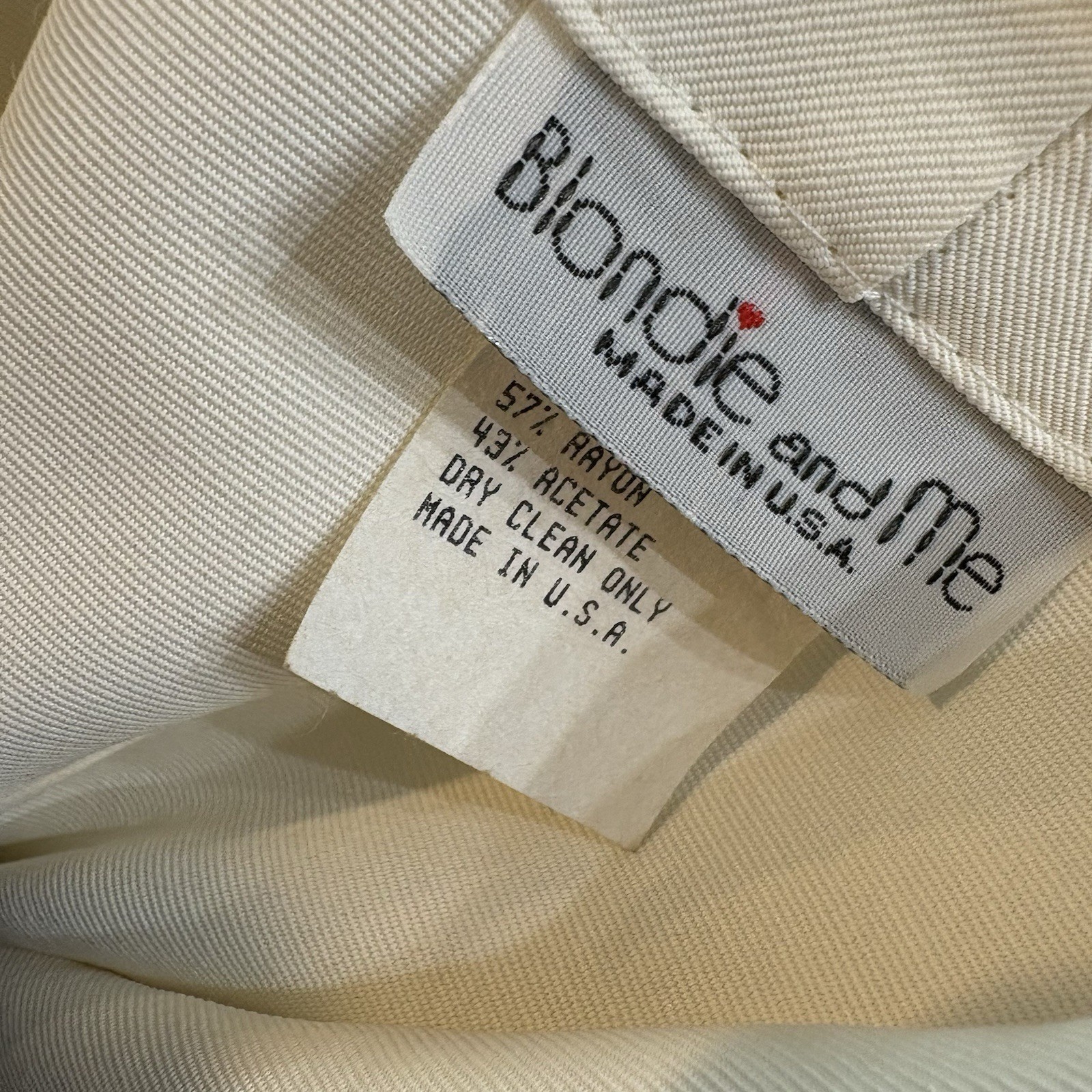 VTG NWT Blonde & Me Ivory Double Breasted Blazer Dress Size 7/8 USA Made Career