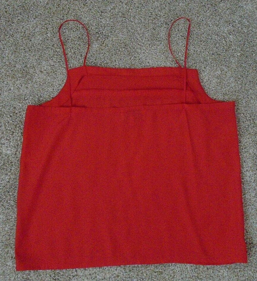 Vtg Bethany Bright Red Polyester Tank Top Size 7/8 Made in USA!