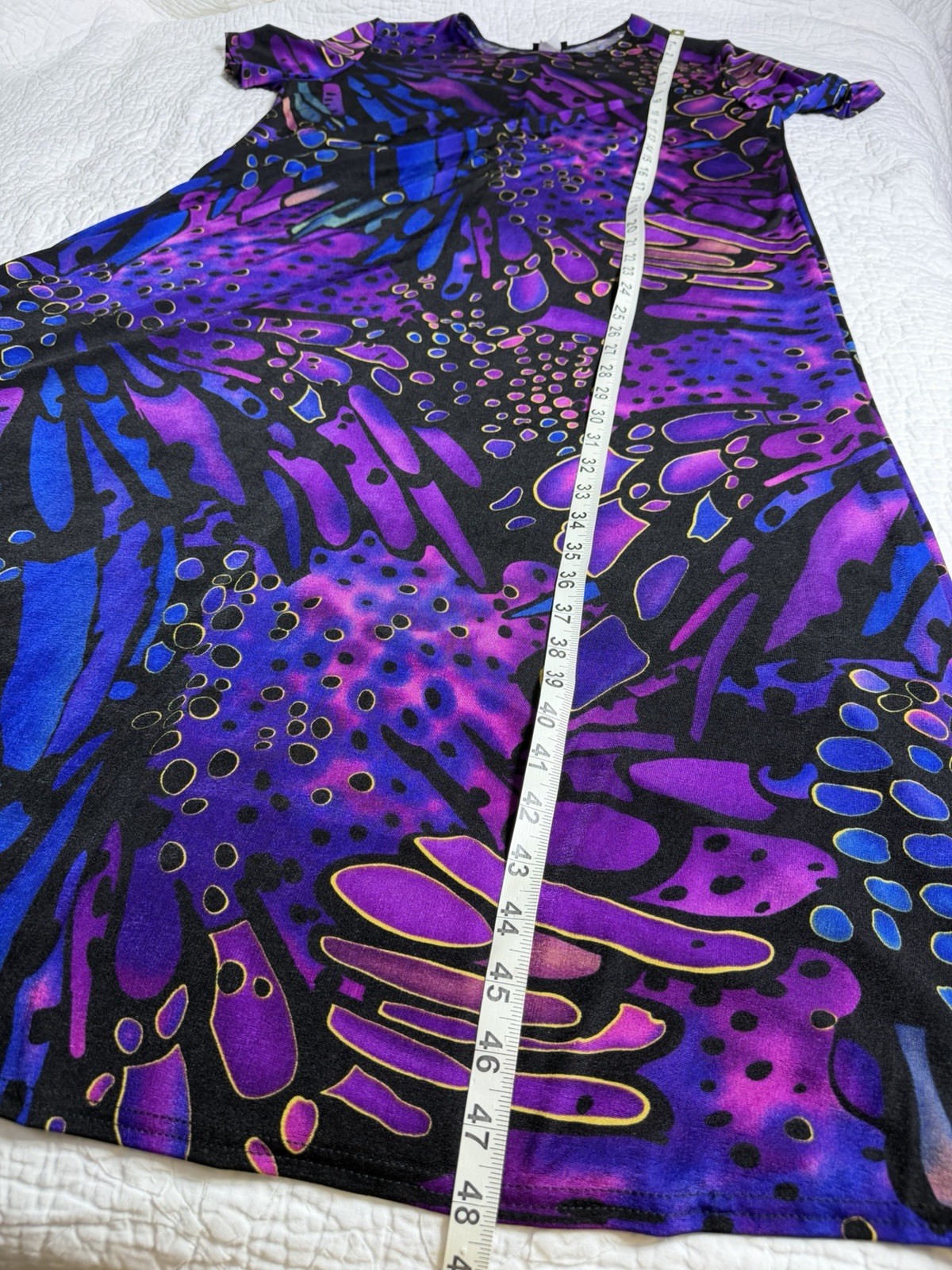 Vintage 90’s Jostar XL Vibrant Abstract Butterfly Slinky Maxi Dress Travel