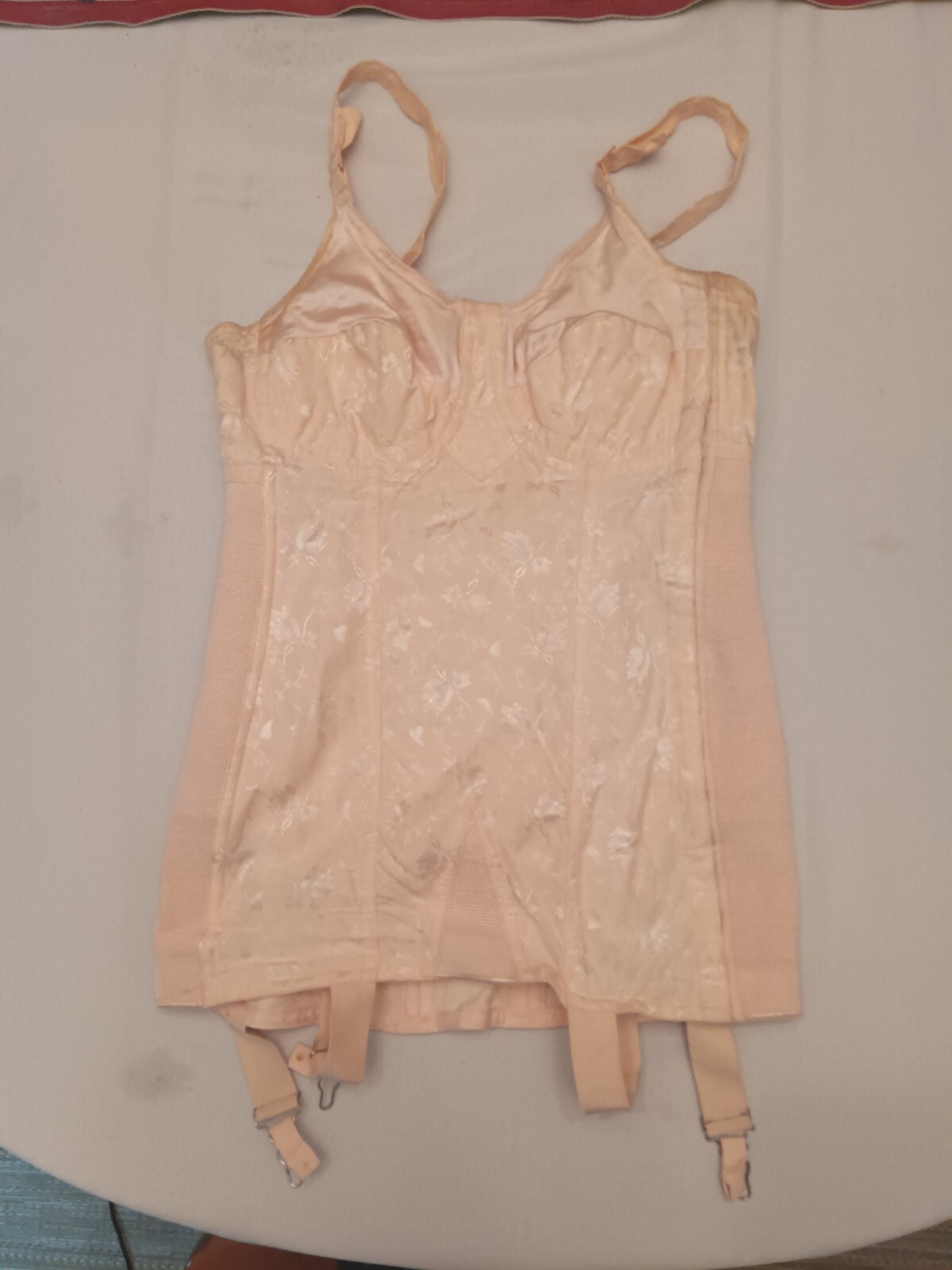 1940s 1950s Vintage Shape wear Girdle And Courset, Pink Floral Undergarments