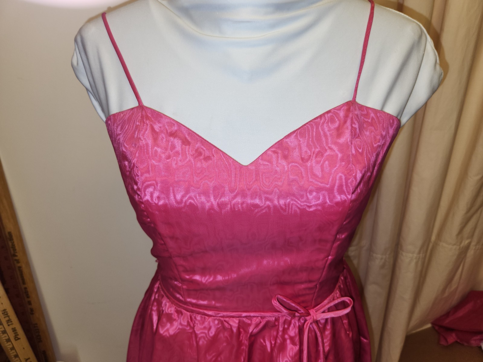 Vtg 70s Dress Set*Pink Gown w/ Matching Jacket*Leg O’ Mutton Sleeve*sz9/10*EUC