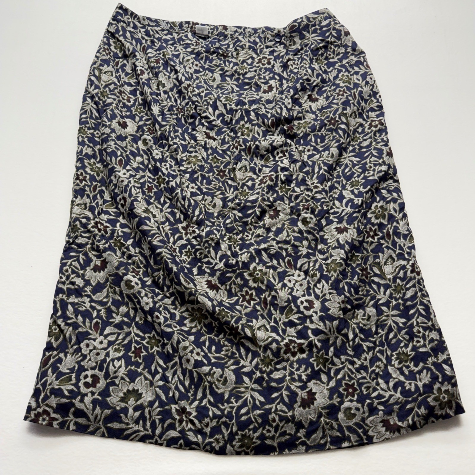 Rena Rowan Skirt 22W Multi Road to Morocco Floral Midi Rayon Wool Blend NWT VTG