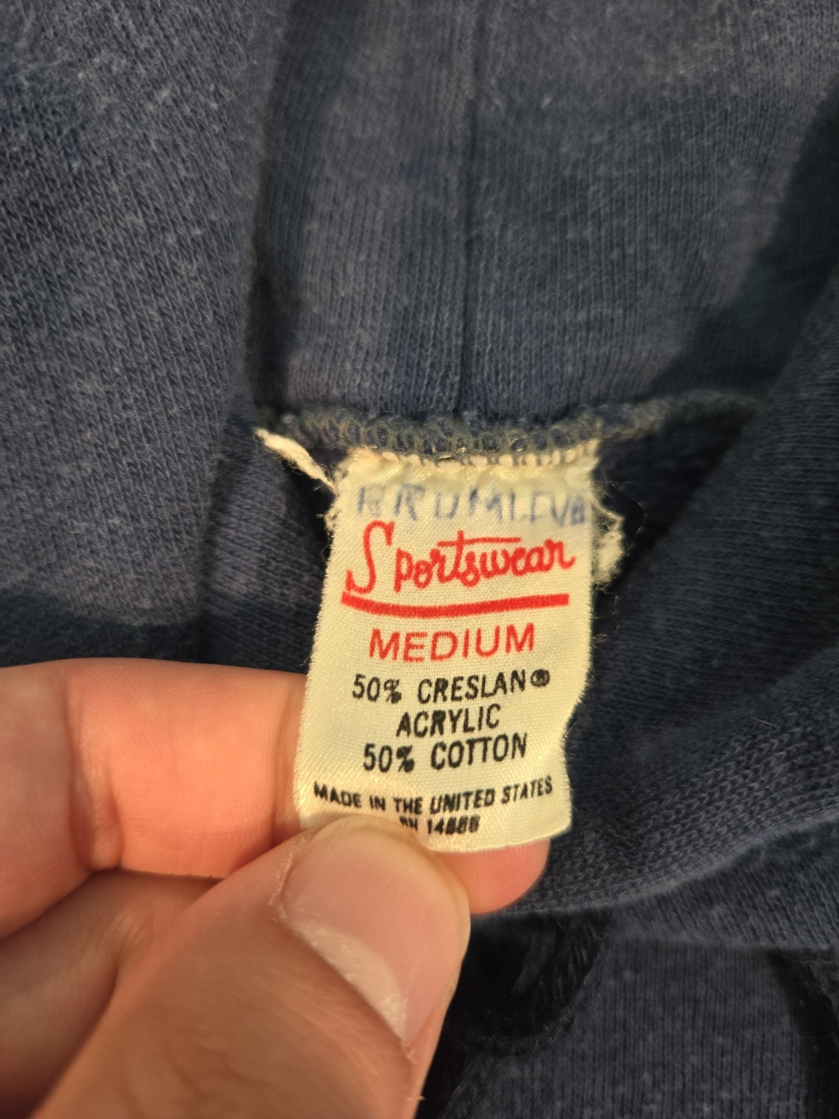 True Vintage 70’s 80’s Holy Family Navy Hoodie Size Small