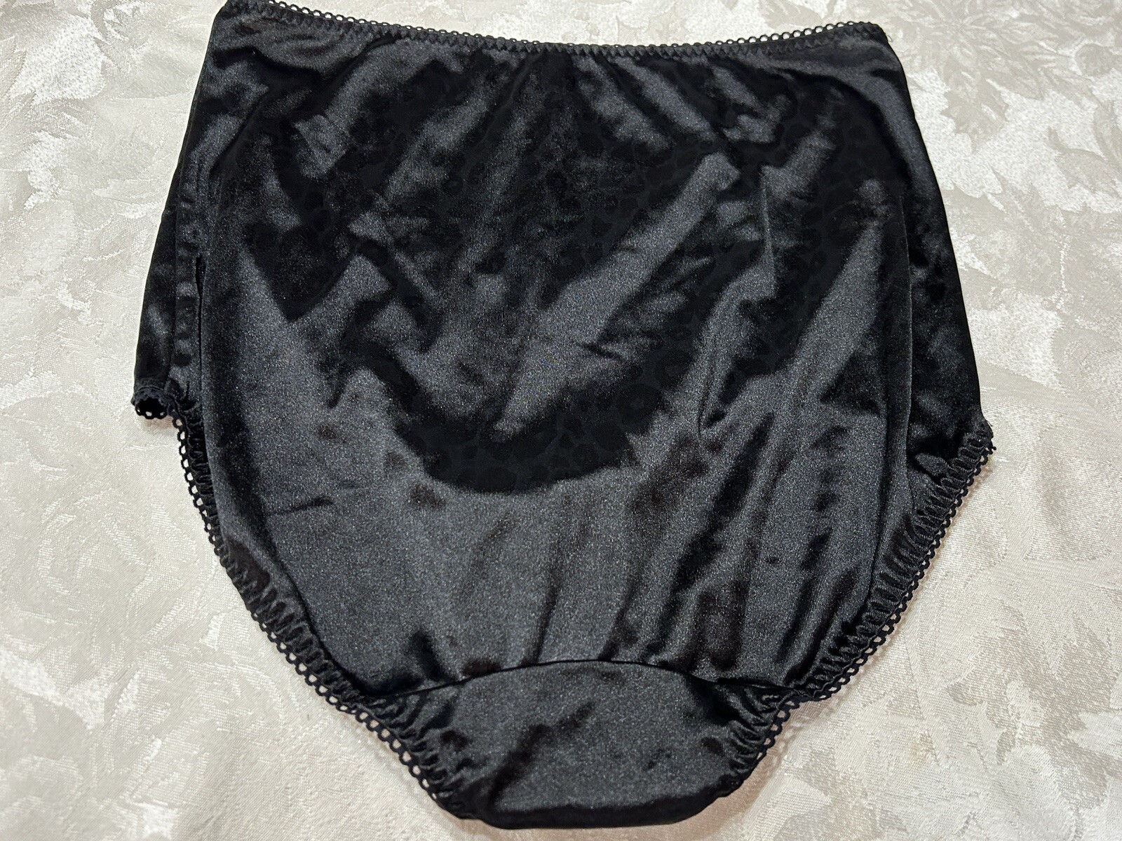 Vtg MARILYN MONROE 7159-49 Second Skin Satin 2X Black Leopard Panties #219