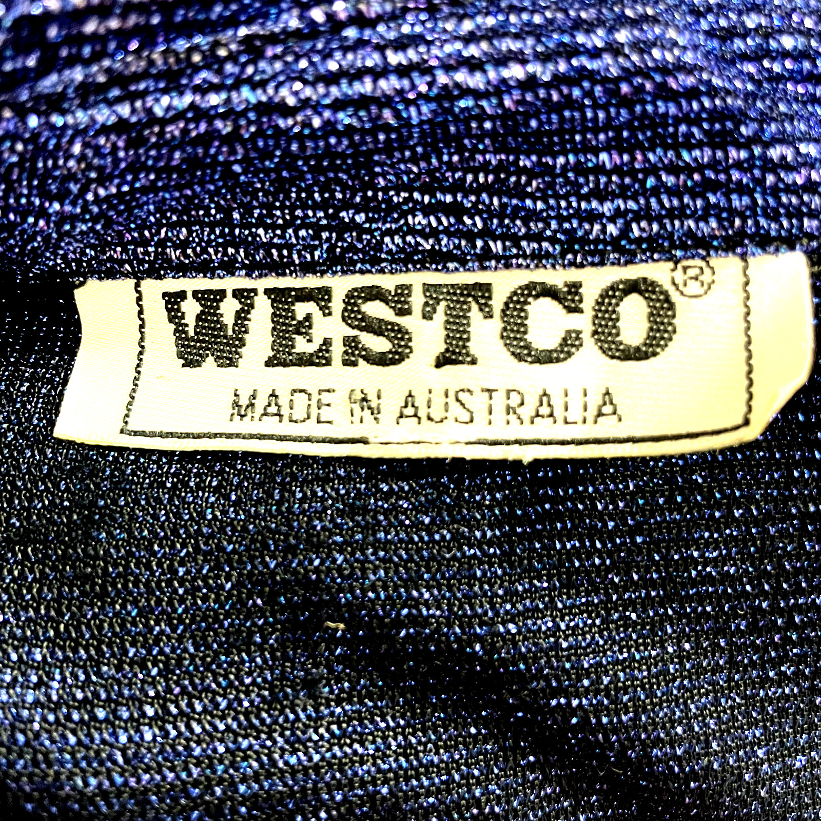 Vintage Blue Lurex Blouse Westco Collared Short Sleeve Button Up Shirt 1980’s