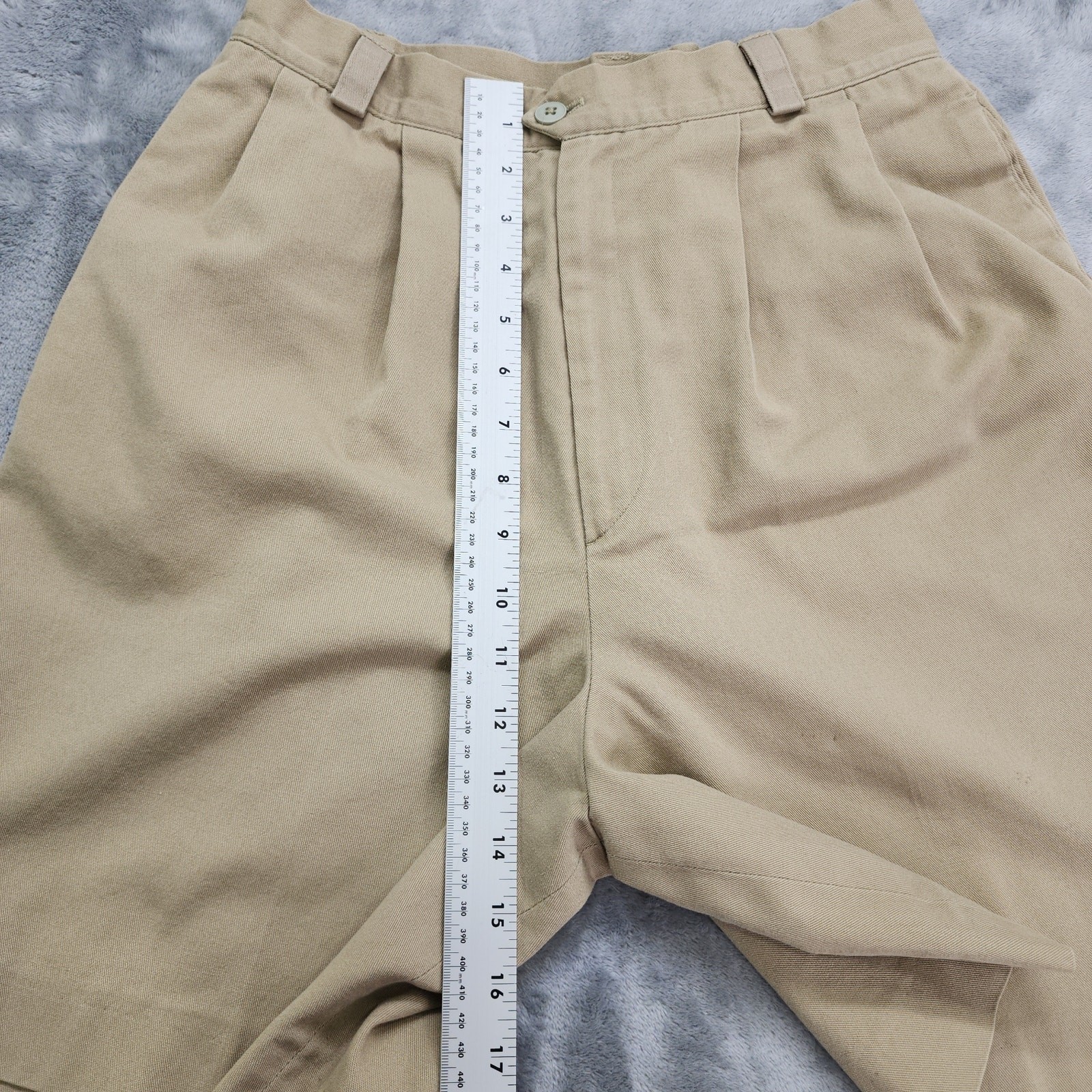 Vintage 90s Haggar Casuals Shorts Womens 12 Tan Pleated High Rise Bermuda Mom