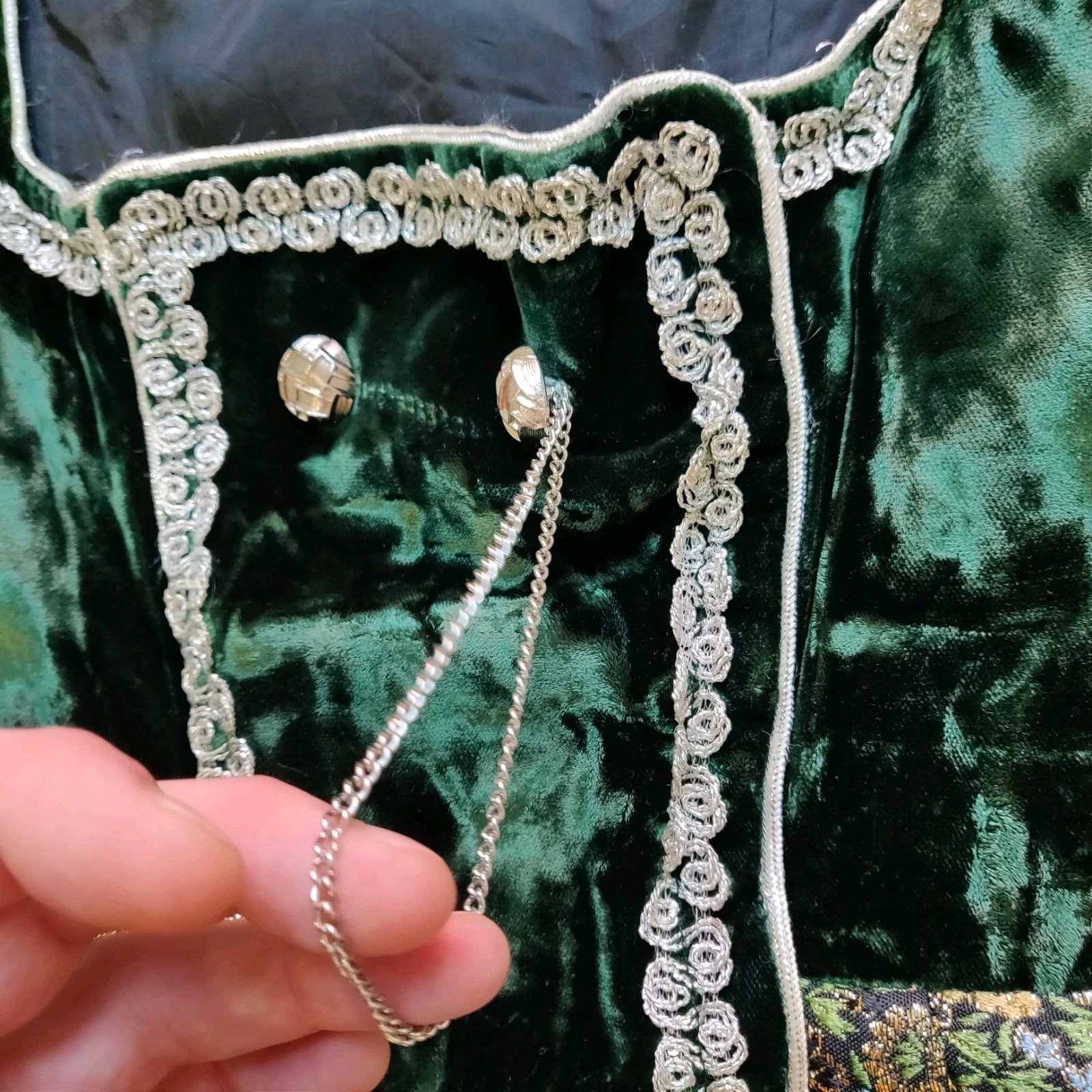 True Vintage 50s Velvet Floral Bavarian Dirndl Dress 10 Murlen Zip Whimsigoth 👗