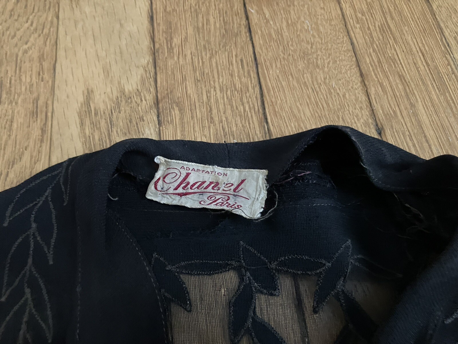 Vintage 1930’s Coco Chanel Paris Adaptation Dress Antique Black Women’s Large