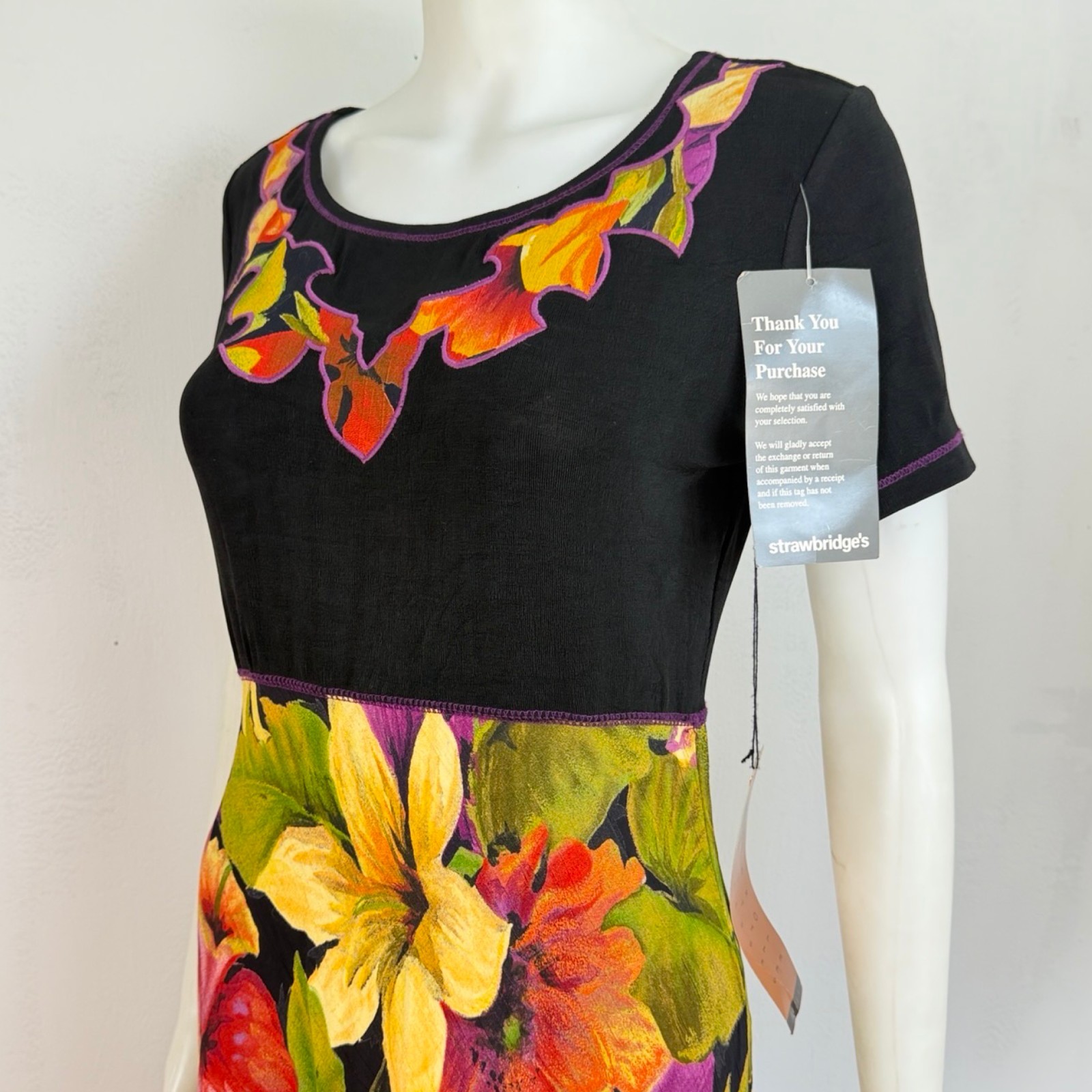 Vintage Floral Print Maxi Dress Size Small 90s Carole Little Bias Cut Sundress