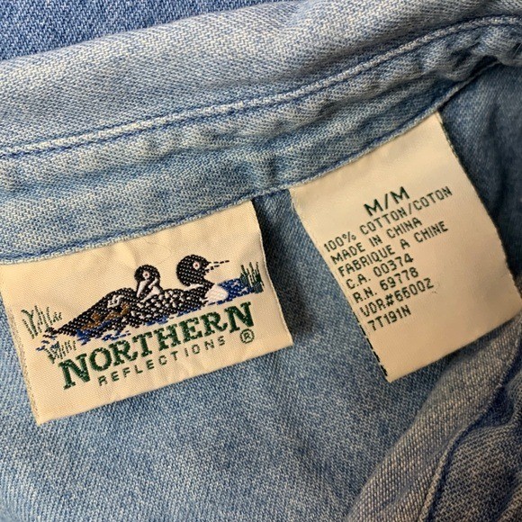 Northern Reflections Vintage 90s Denim Button Front Apple Embroidered Maxi Dress