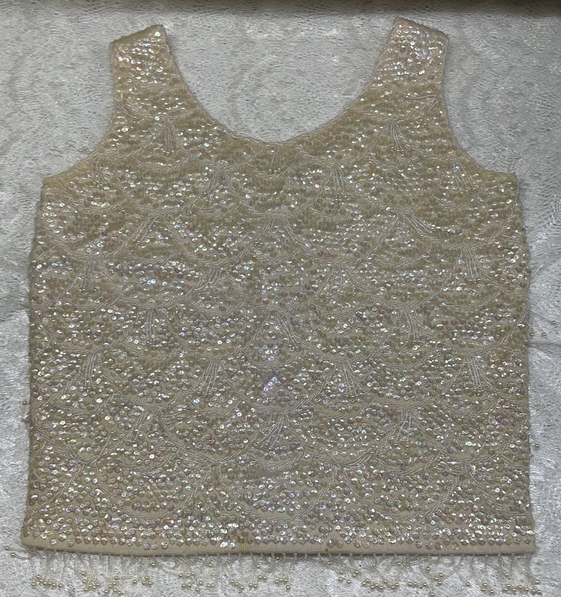 Set Of 3 VTG British Crown Colony Of Hong Kong Beaded Sequin Tops Zip Up Small