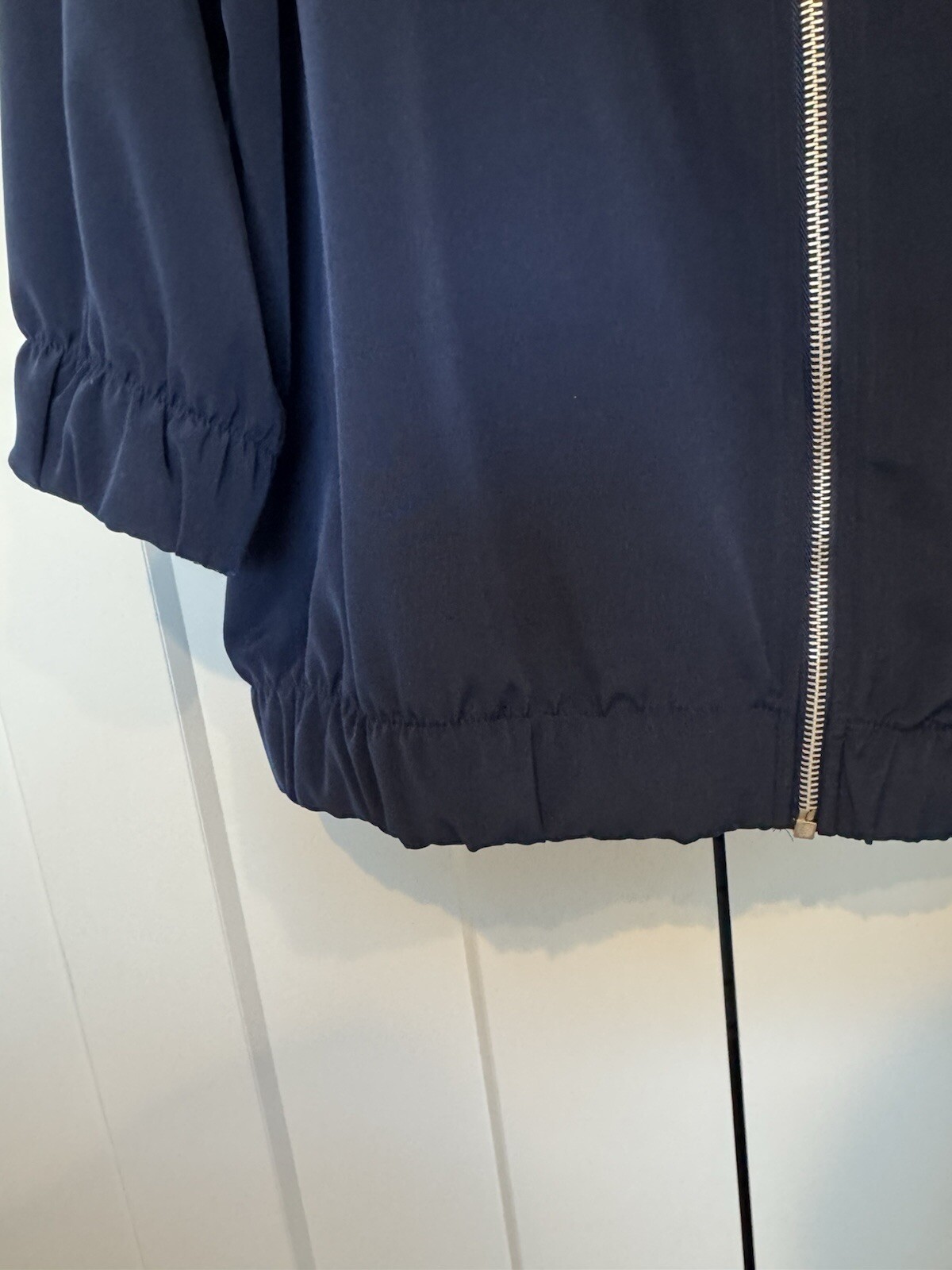 Silver Threads Navy Blue Jacket Size XL Vintage 90s Silver Stars Zip Retro