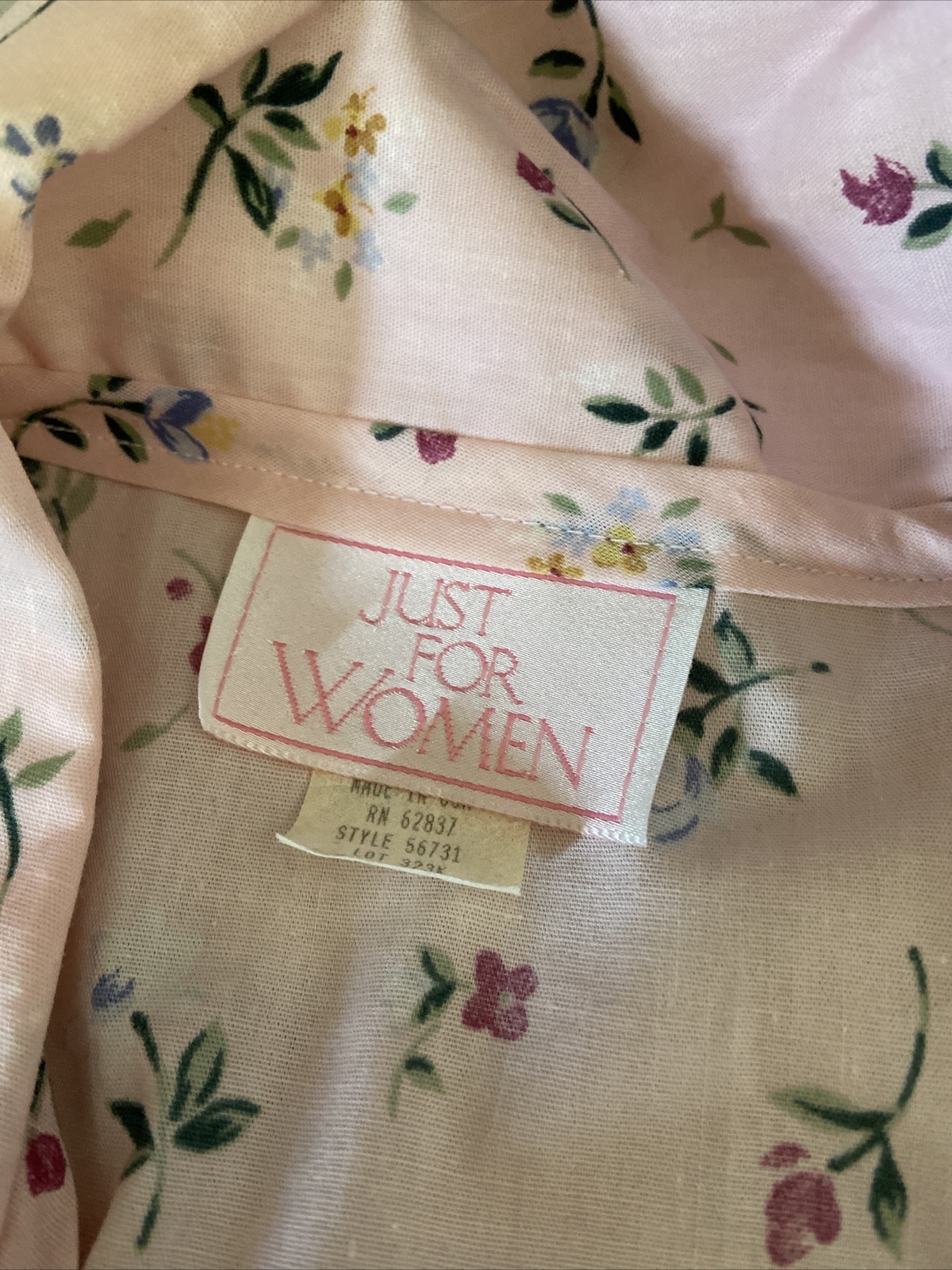 Vintage Just for Women Half Zip Short Sleeve Knee Length Housecoat Size 18 1/2